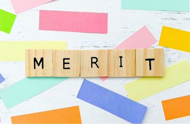 メリットの文字