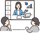 オンライン会議をしている様子のイラスト