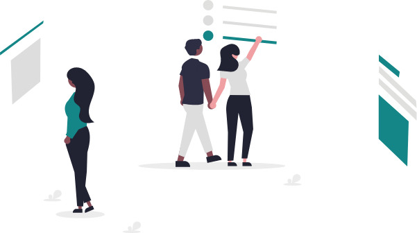 情報を閲覧する人々